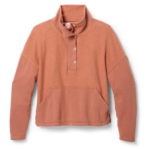 REI Wallace Lake Fleece Pullover Womens Small Rose Sunfade Clay Hemp Funnel Neck - Picture 1 of 16